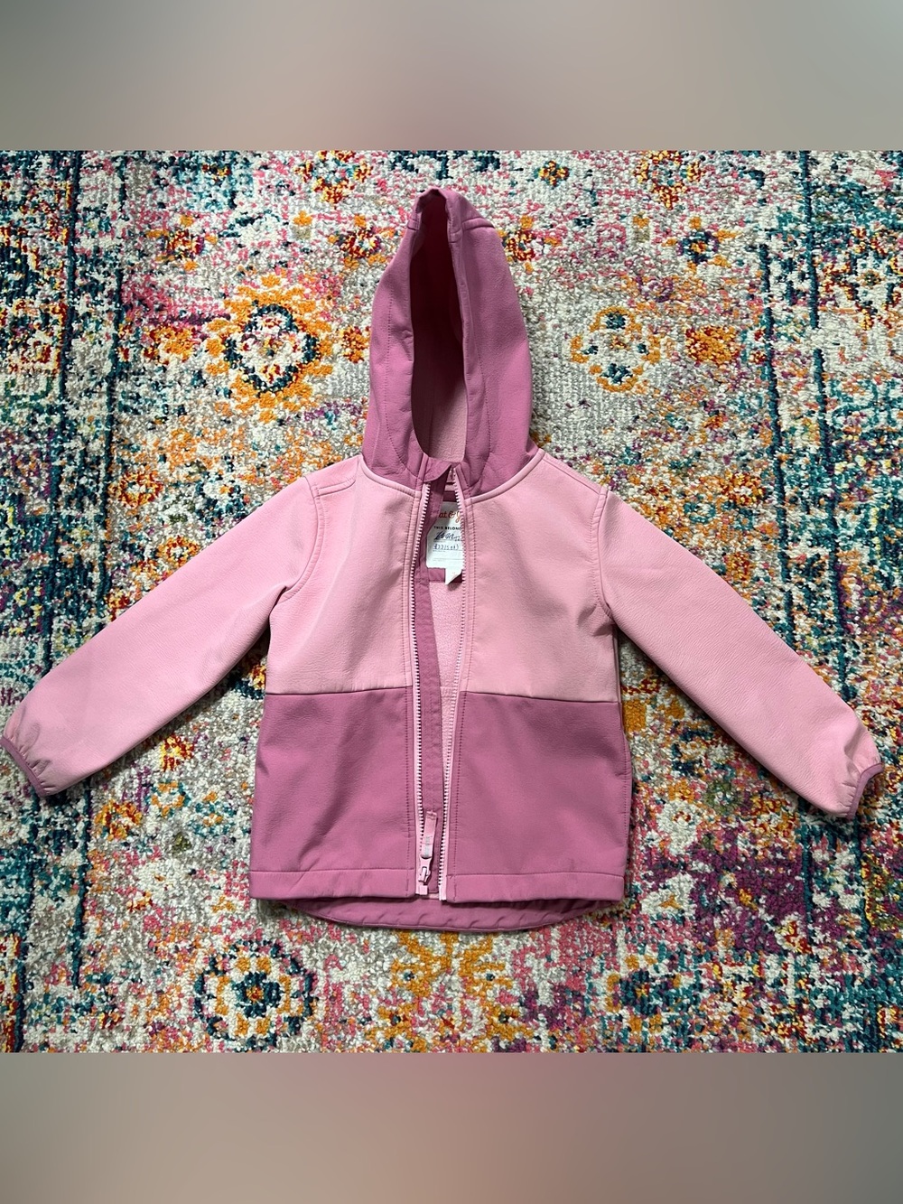 5T Cat & Jack Color Block Two-Tone Pink Hooded Jacket - Picture 11 of 11